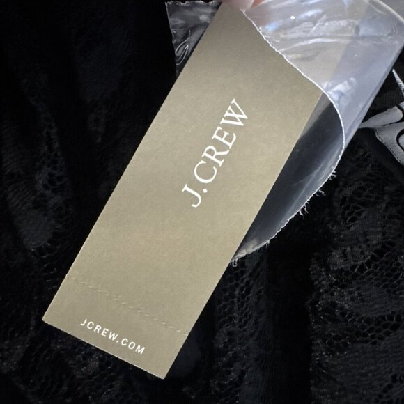 J. Crew Satin Lace Top Womens size XS Black Feminine Romantic blouse J.CREW NWT - Picture 11 of 13